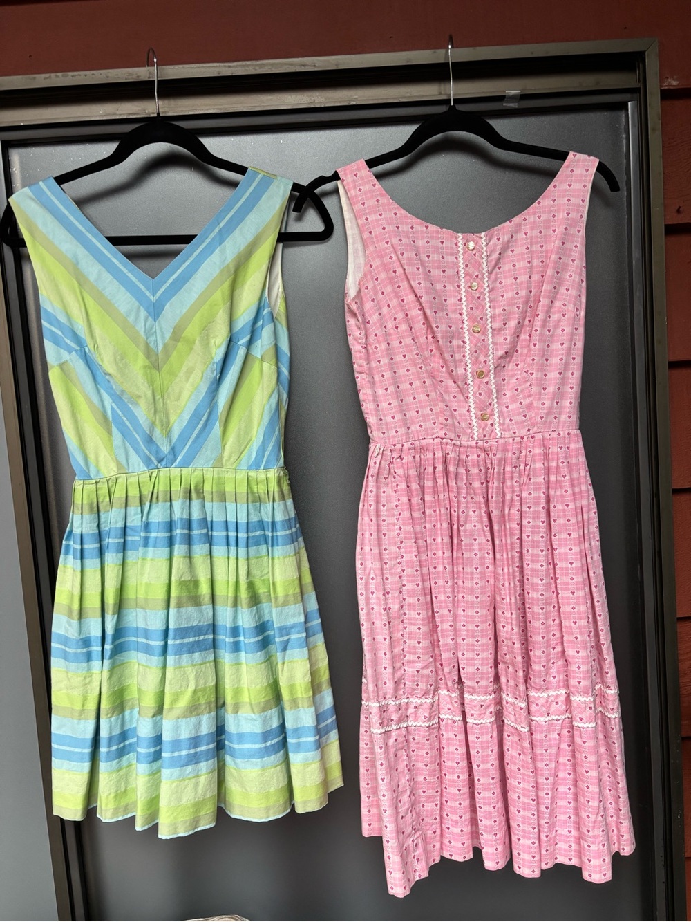 2 handmade vintage sleeveless Sundresses - from the 50s-60s